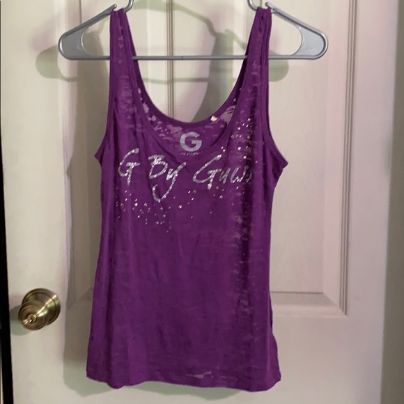 Purple sheer Guess Tank top w/ Sparkle!! - Picture 1 of 4